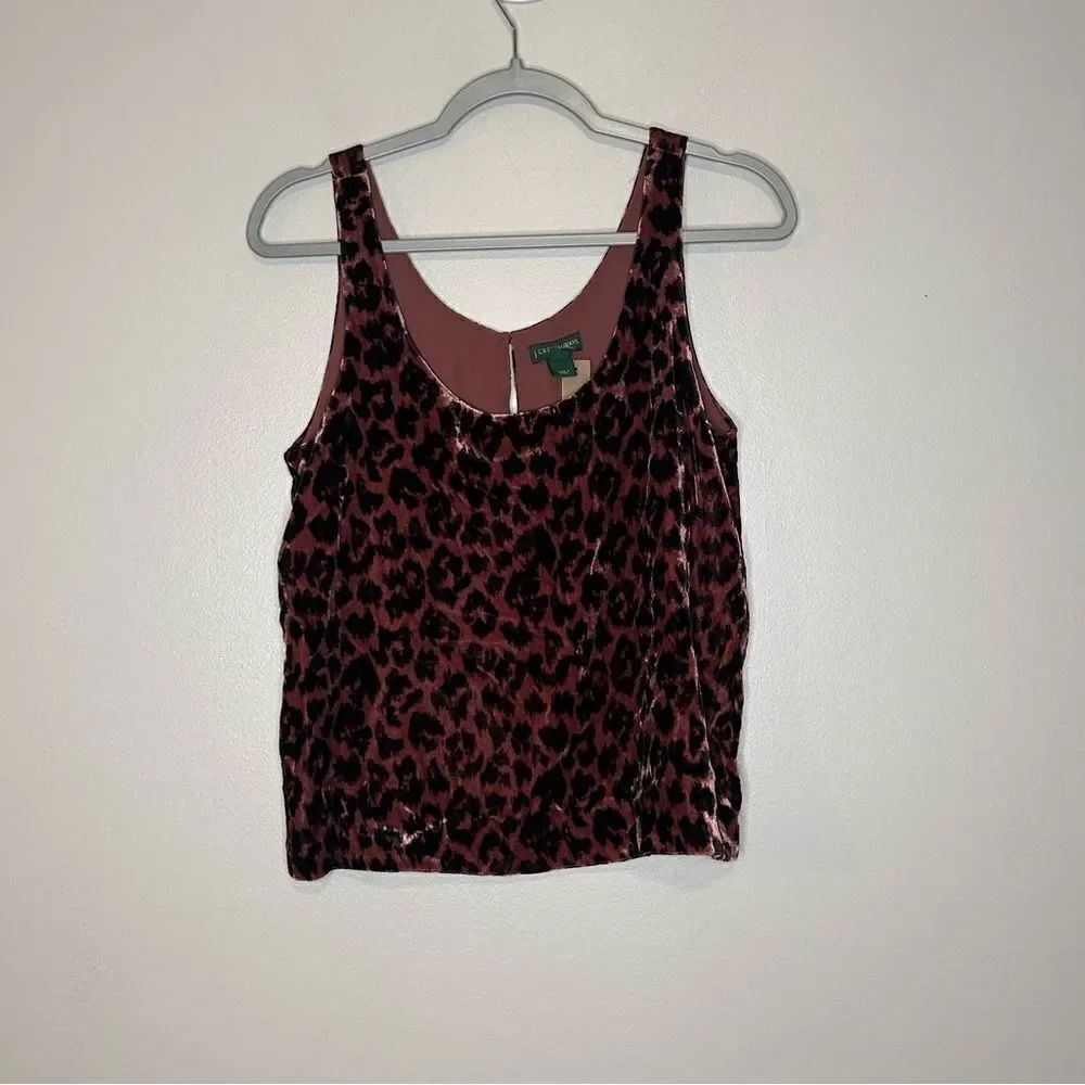 J.Crew Printed Leopard Velvet Tank - Picture 3 of 5
